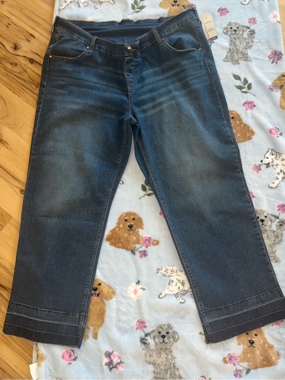 Comfy Denim Straight Leg Maternity Jeans with Belly Band XXL Size 20